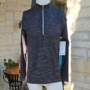 lululemon athletica Men's Heathered Black Gray 1/4 Zip Pullover